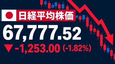 日経平均一時2000円近く下落で4日続落｜キオクシア13%安