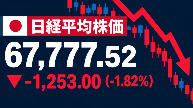 日経平均一時2000円近く下落で4日続落｜キオクシア13%安