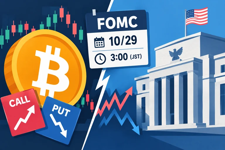 ビットコインに大きな値動き？FOMC前に予想変動率が1週間で上昇