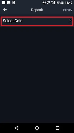 Binance　アプリ　アドレス