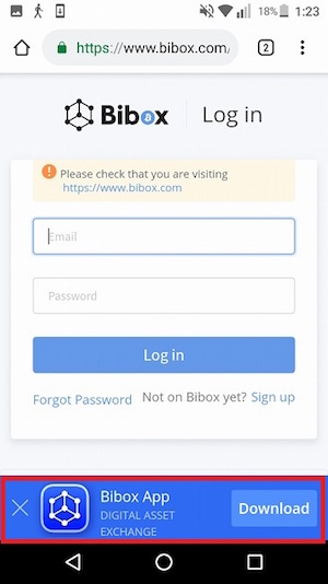 Bibox アプリ　ダウンロード　Android