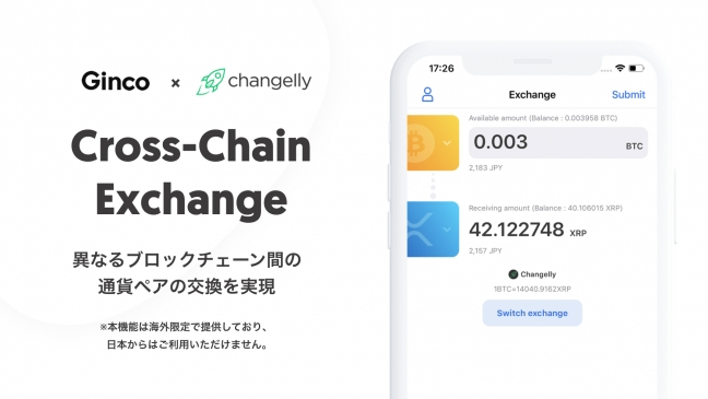 GincoがChangellyとの提携を発表、クロスチェーンでの仮想通貨両替が可能に