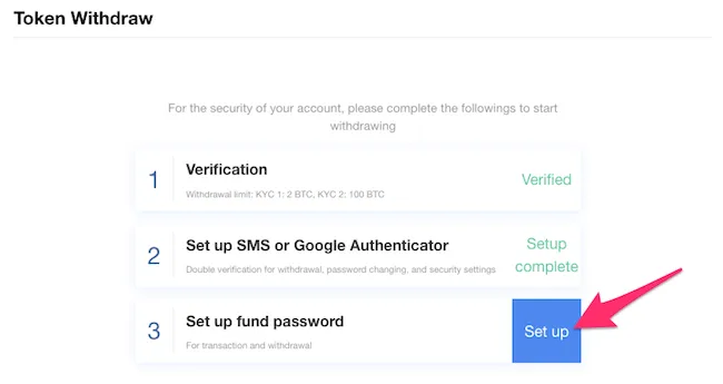 OKEx　FundPassword