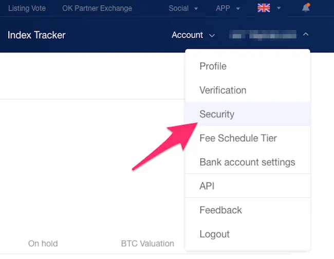 OKEx　　二段階認証