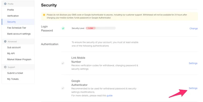 OKEx　GoogleAuthenticator