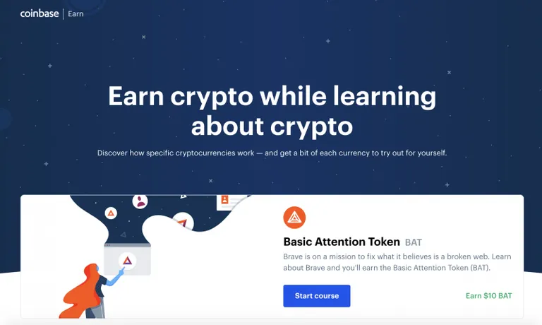 Coinbaseが学習しながらトークンを稼げるCoinbase Earnの新コンテンツとして Basic Attention Token / $BAT のコンテンツをローンチ!