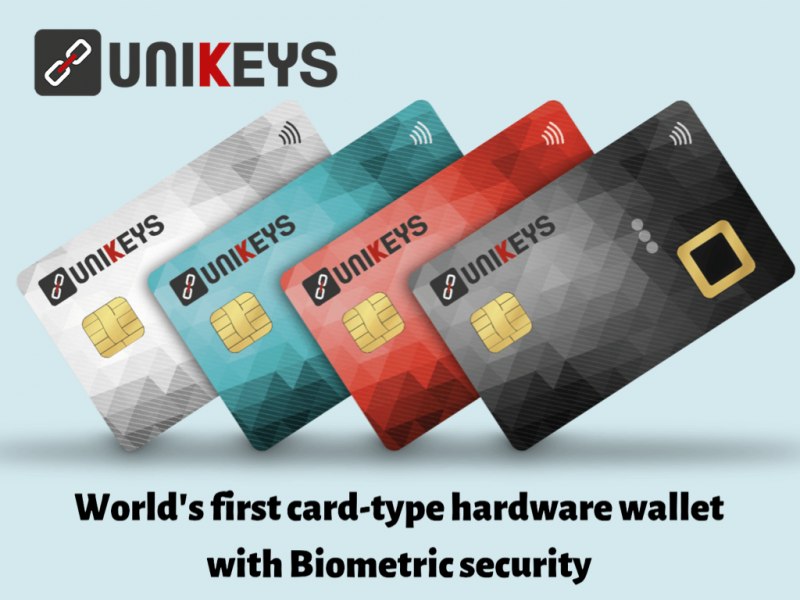 生体認証付きカード型ハードウェアウォレット『UNIKEYS』が全世界で事前予約開始
