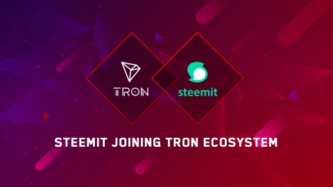 TRONがSteemitとのパートナーシップ提携を発表、TRONによるSteemitの実質買収か