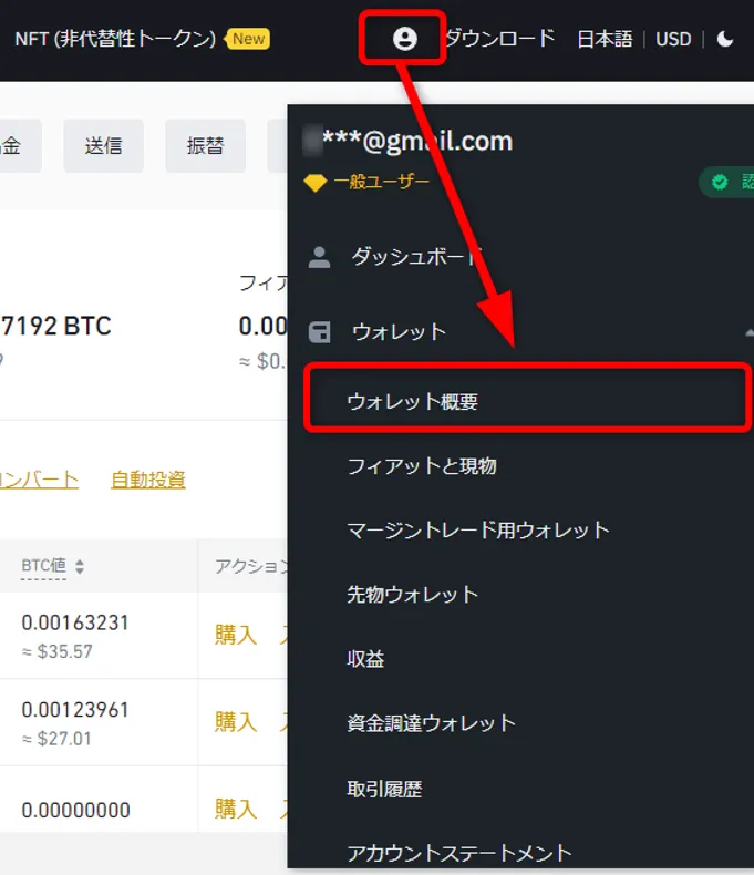 binace 入金1