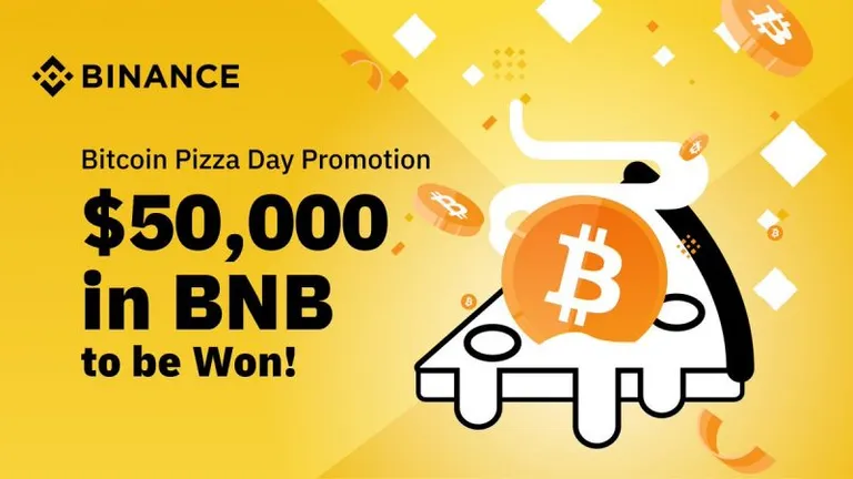 Binanceがビットコインピザデーを記念して、最大500万円相当の $BNB 山分けキャンペーンを実施