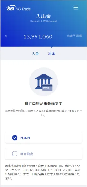 SBIVCトレードの出金方法