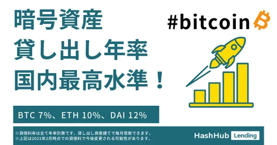 HashHubレンディングが貸借料率(APY)の大幅引上げを実施、高水準に
