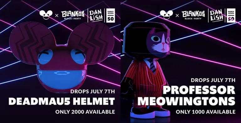 Blankos Block Partyと有名DJ deadmau5のコラボNFTのリリース日が決定