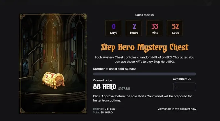 StepHeroがゲーム内で利用できるNFTアセットを8月31日23時より8000個限定で販売開始