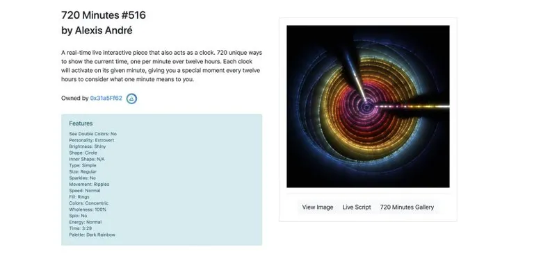 Art Blocks CuratedのNFT「All 720 Minutes」が渋谷MODIのディスプレイに展示