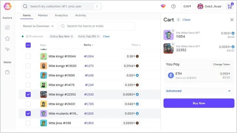 OpenSea ProでNFTのまとめ買い