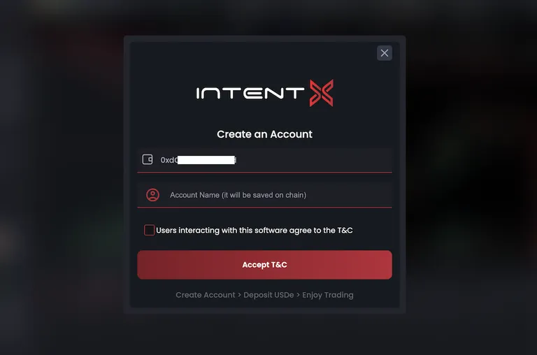 IntentXアカウント作成