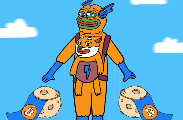 Bitcoin Hyperのミームが空を飛んでいる様子