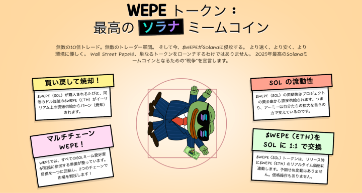 ソラナへ移行したWEPEの特徴が説明されている