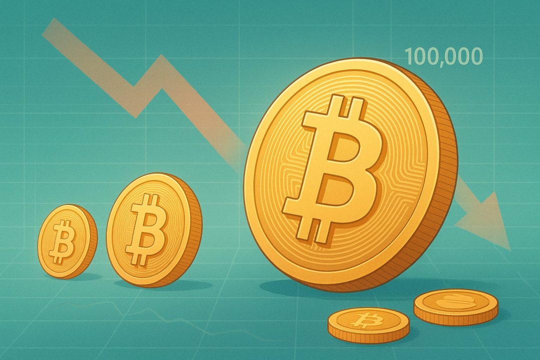 ビットコインが10万ドルを下回る様子